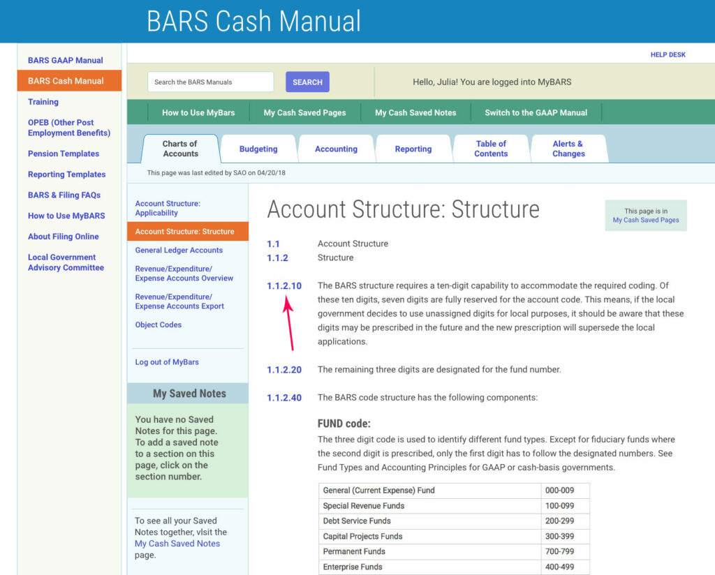 MyBARS manual workflow for government accountants: pane 1.