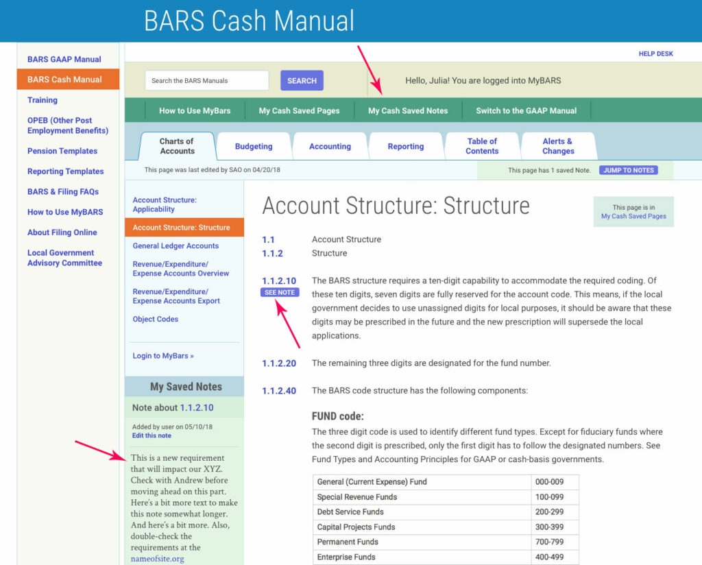 MyBARS manual workflow for government accountants: pane 3.